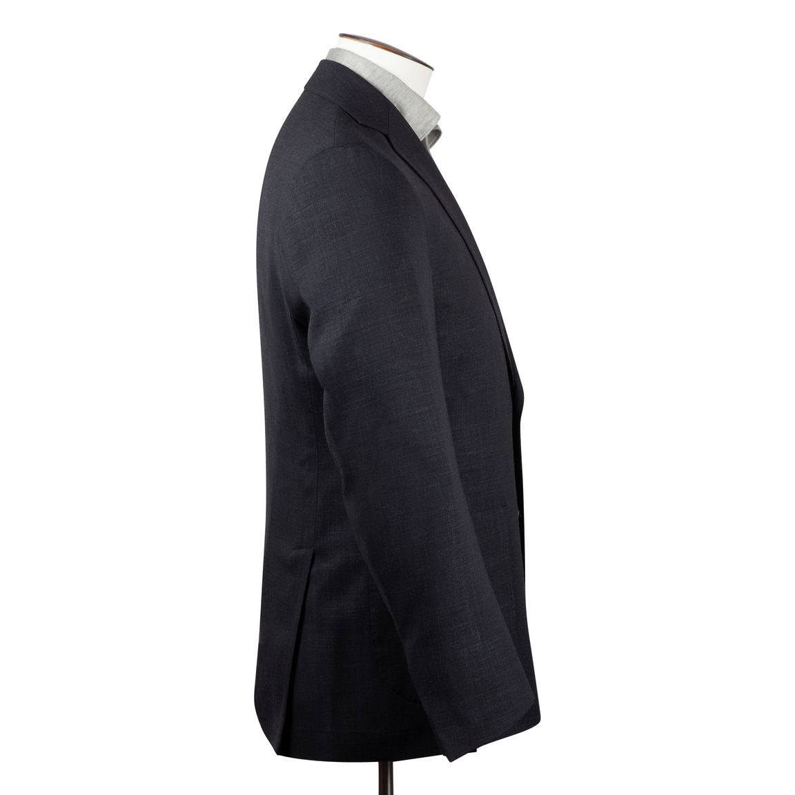 Black Linen Stretch Single-Breasted Blazer - LUCKY LAST