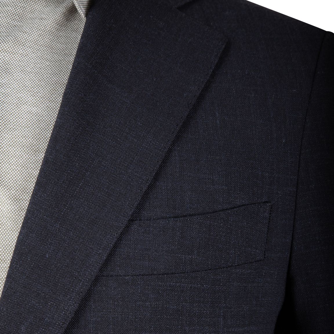 Black Linen Stretch Single-Breasted Blazer - LUCKY LAST