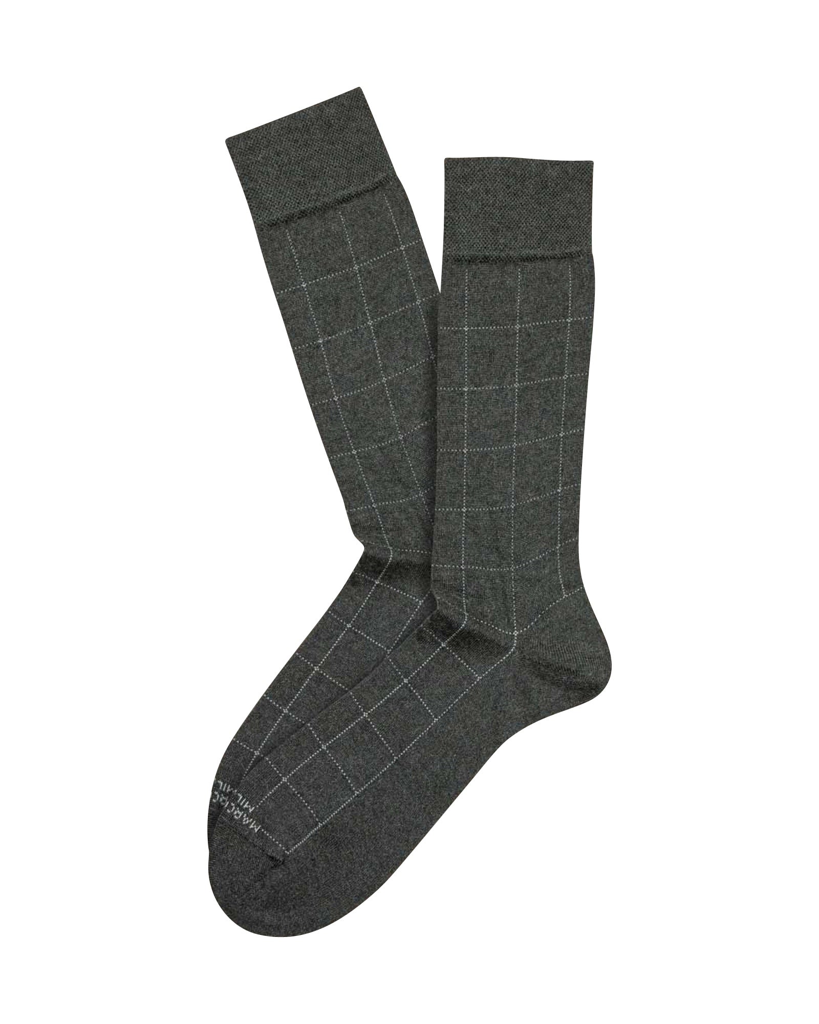 Marcoliani Luxury Windowpane Socks - Charcoal