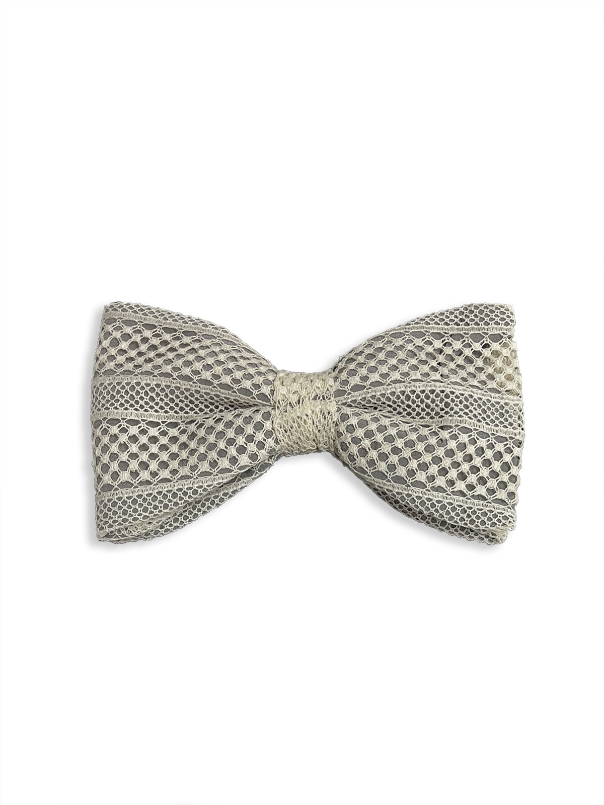 Ecru & Grey Lace Bow tie - LUCKY LAST