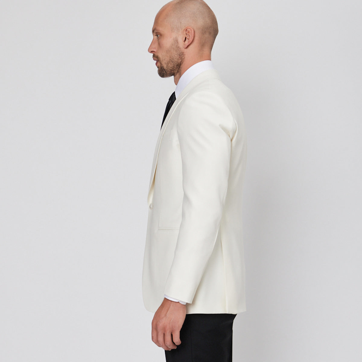 Off-White Wool Faille Smoking Jacket - Minor Mark on Lapel