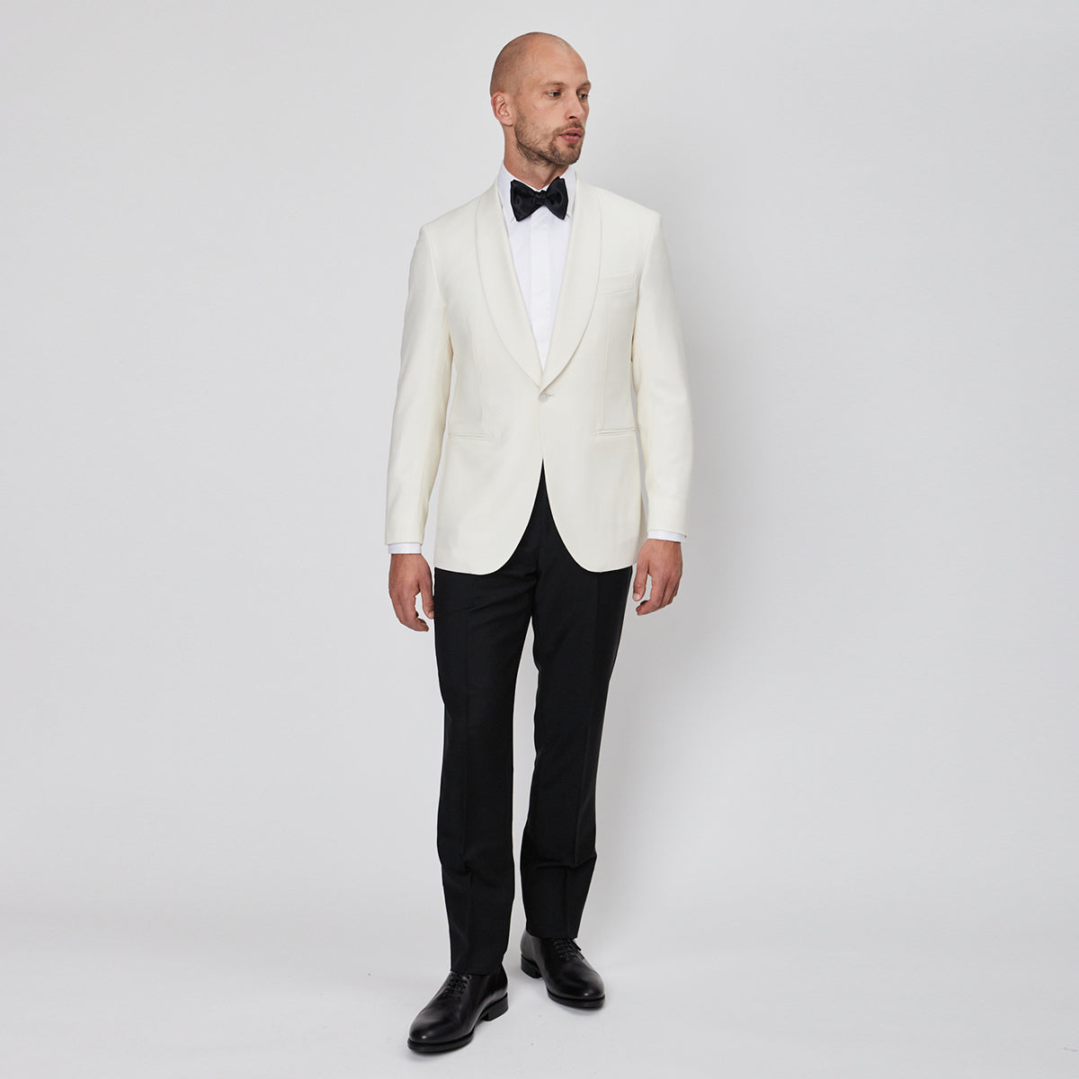Off-White Wool Faille Smoking Jacket - Minor Mark on Lapel