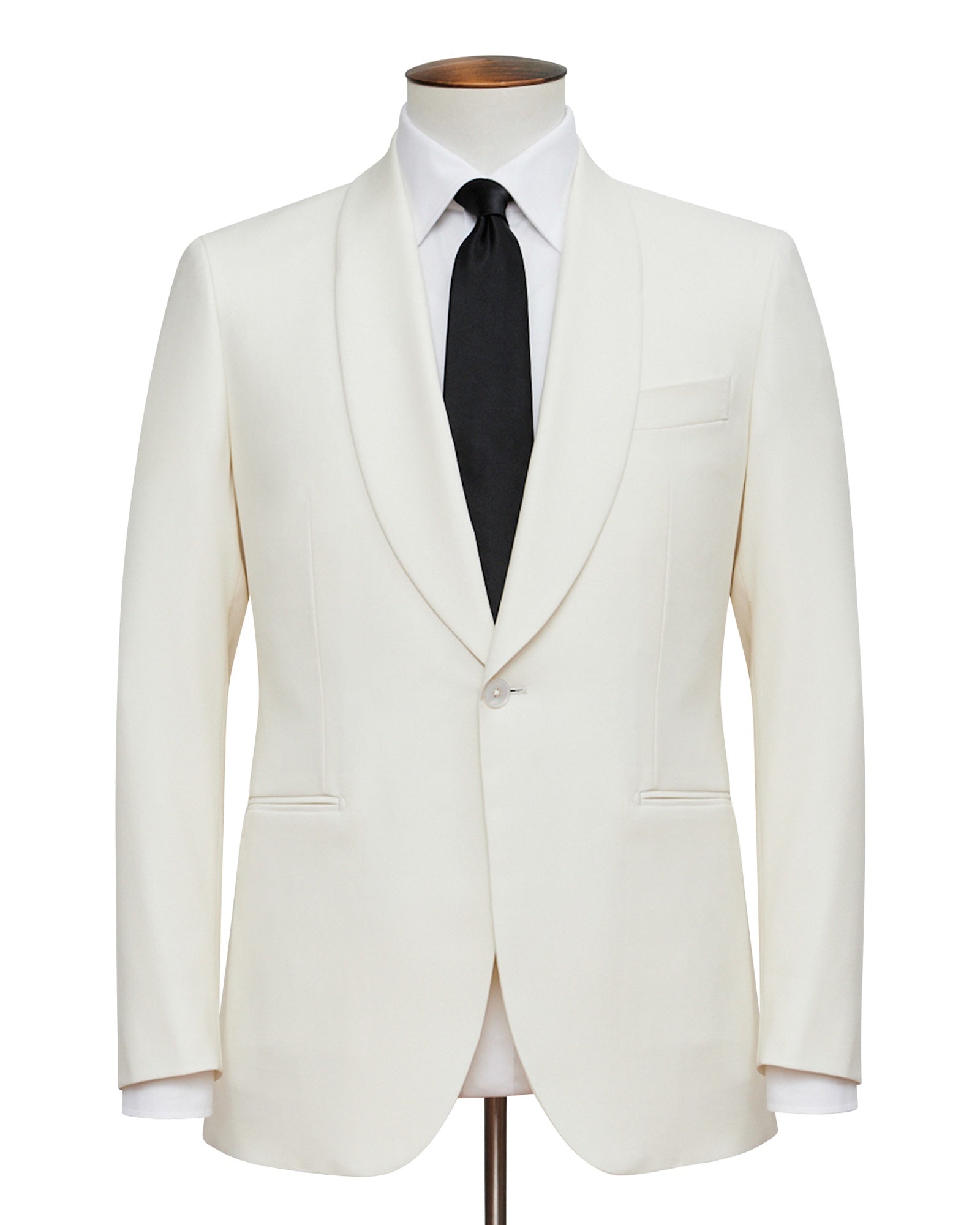 Off-White Wool Faille Smoking Jacket - Minor Mark on Lapel