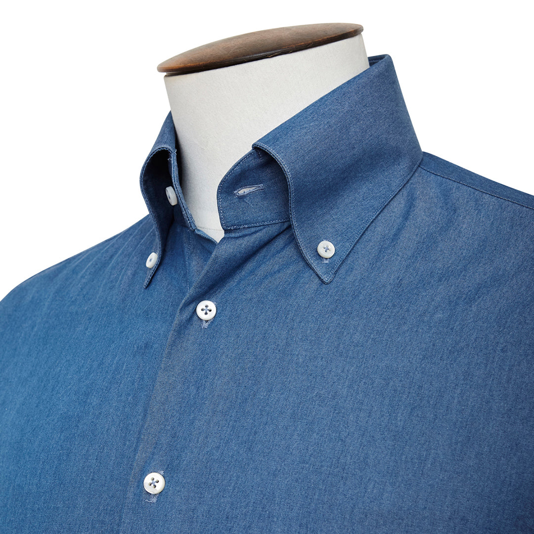 Mid Blue Denim Button-Down Shirt - LUCKY LAST