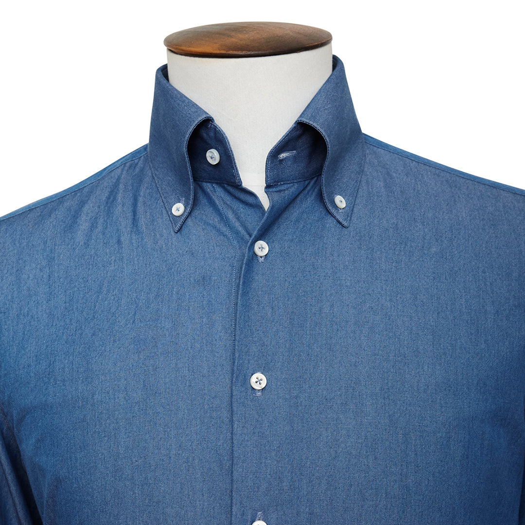 Mid Blue Denim Button-Down Shirt - LUCKY LAST