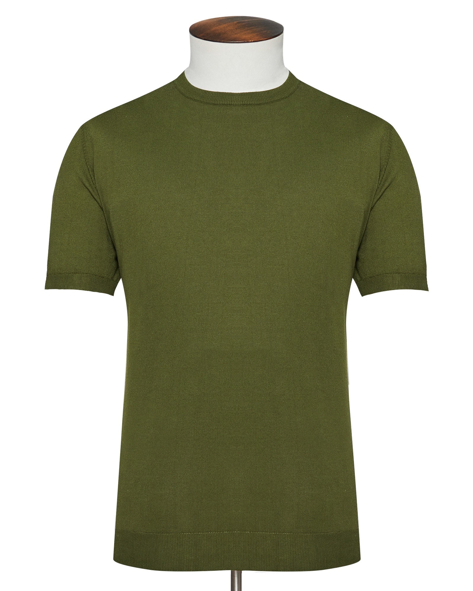 Olive Ribbed T-Shirt | 