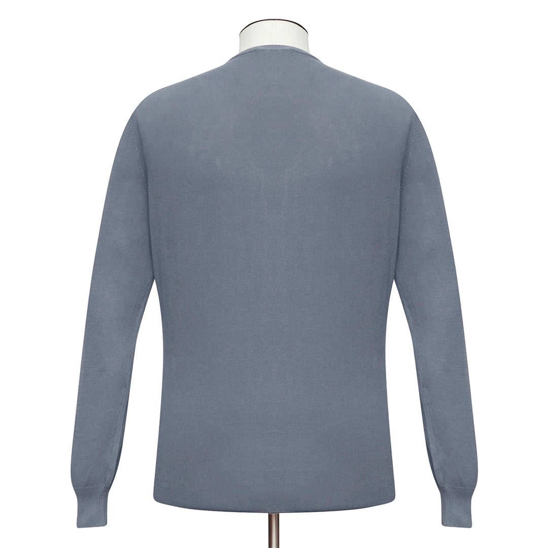 Graphite Cotton Ribbed Crewneck Sweater - Lucky Last