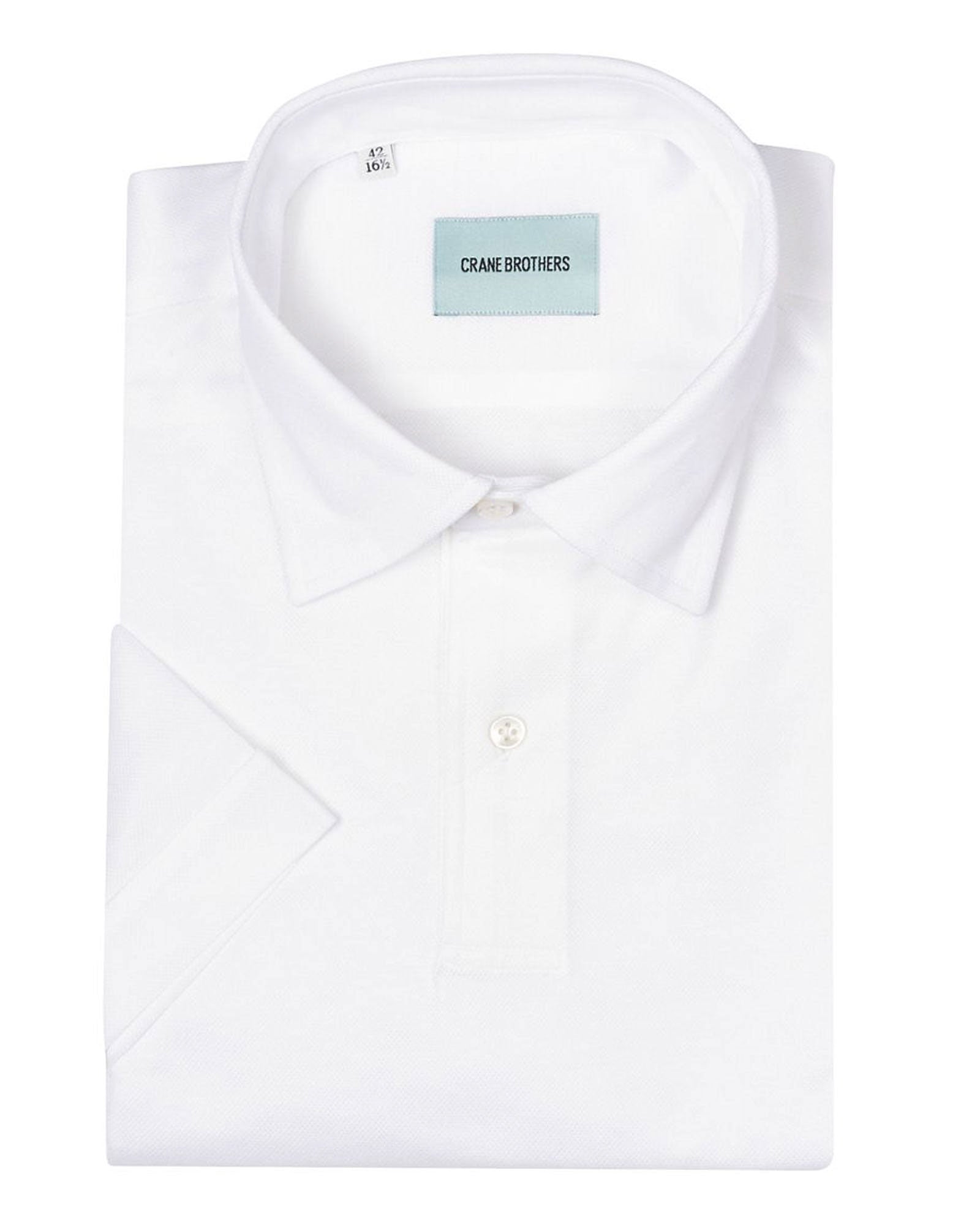 White Cotton Pique Short Sleeve Polo Shirt - LUCKY LAST