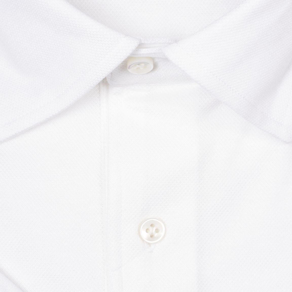 White Cotton Pique Short Sleeve Polo Shirt - LUCKY LAST