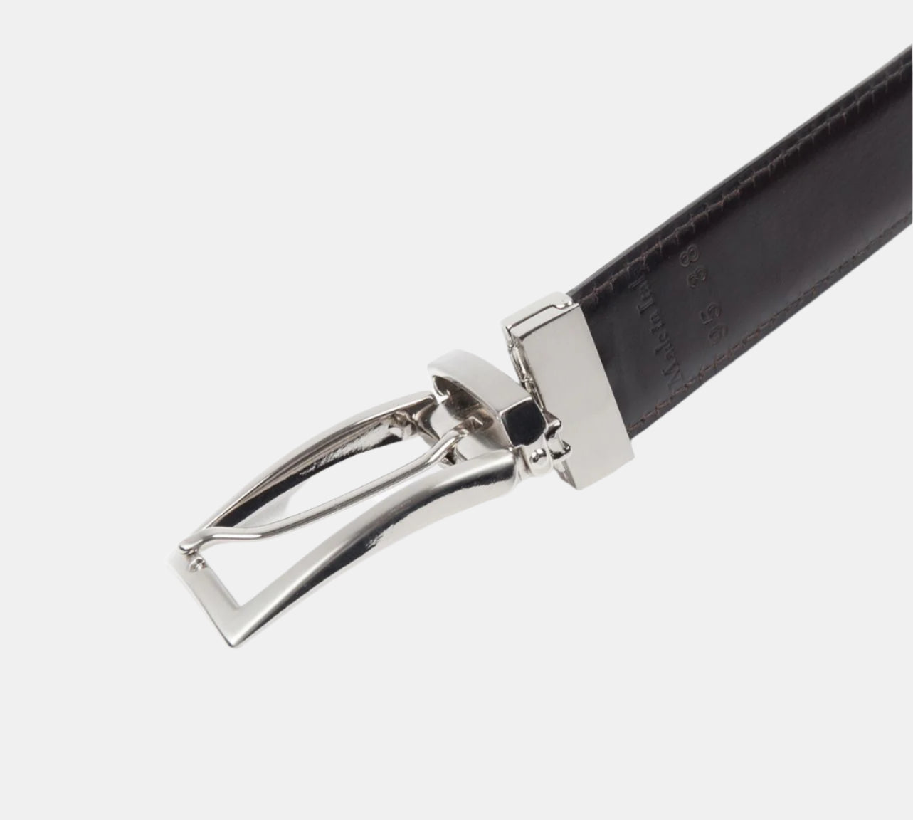 Black and Brown Leather Reversible Belt - Ottone - LUCKY LAST
